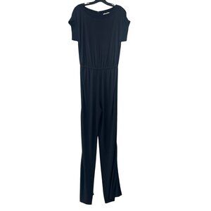 $1150 Max Mara Blue Straight-Leg Boat Neck Jumpsuit size 6